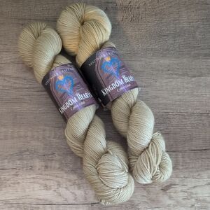 Hand Dyed Yarn Set Fingering Weight Light Gold